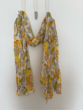 H&M Yellow & Orange Leaf Pattern Scarf